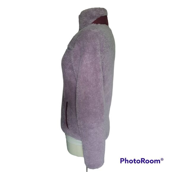 Eddie Bauer Purple Teddy Bear Fuzzy PopOver Jacket - S - Picture 6 of 10